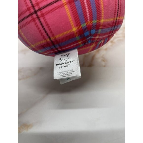 Hello Kitty Sanrio Pink Plaid Plush Kellytoy  Squishmallow Stuffed Animal Bow - Picture 5 of 7